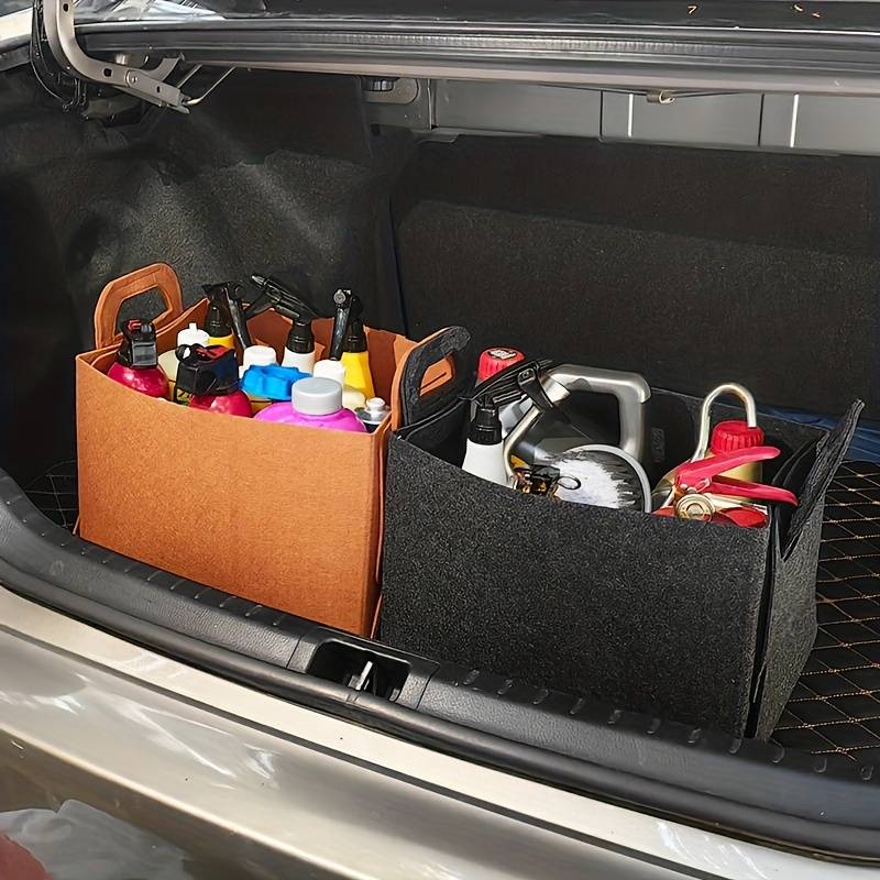 Car Felt Folding Storage Basket, Car Trunk Hand Storage Box, Household  Snack Toys Sundries Thickened Hand Storage Bag Dirty Clothes Storage Basket